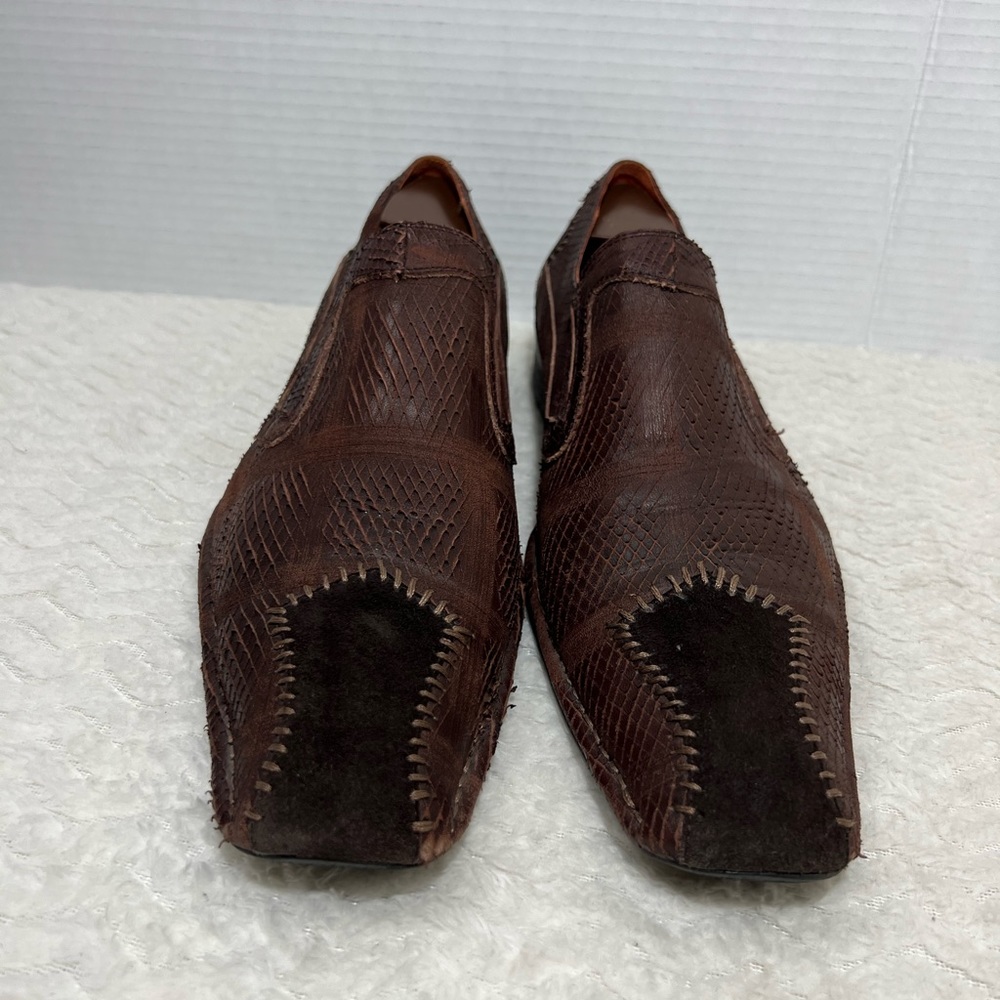 Robert Wayne Stack Men’s 12 Square Toe Brown Snak… - image 2